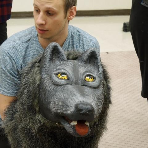 A very realistic wolf