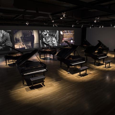 Andrea Büttner, performance view of "Piano Destructions" (2014). Courtesy the artist and Walter Phillips Gallery, Banff Centre for Arts and Creativity. Photo Rita Taylor