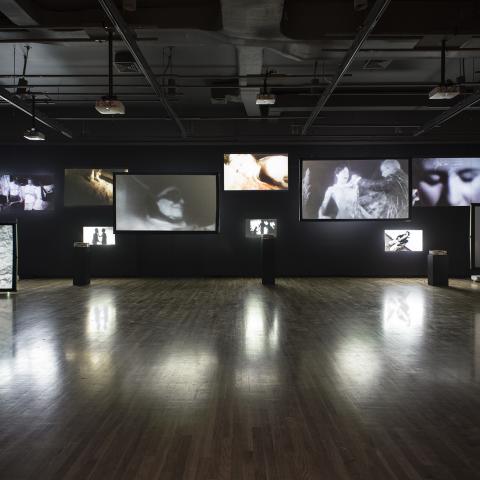 Guy Maddin, installation view of "Hauntings I" (2010). Walter Phillips Gallery, The Banff Centre. Photo by Rita Taylor.
