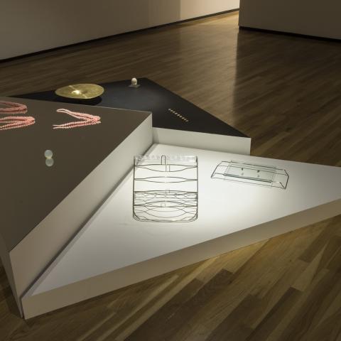 Maggie Groat and Jimmy Limit, Installation view of “Props for FI” (2016). Commissioned by Walter Phillips Gallery, Banff Centre for Arts and Creativity.  Photo by Rita Taylor