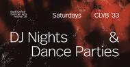 Poster style Red backgorund with text DJ Nights