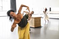 Women dancing in studio