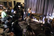Maddalena Ohrbach from À Mer (voice), Elissa Nakhleh from À Mer (piano), and Aditya Bhat (percussion)BMiR 2025 Open Studio