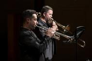 Interplay Chamber Music Concert, 2024. Joel Brennan (Trumpet) and Lee Allen (Trombone). Photo by Abigaile Edwards.
