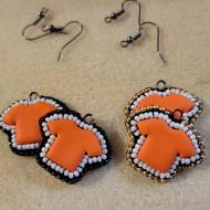 Photo of orange shirt earrings by Silver & Ivy Beads