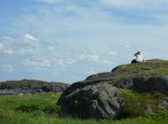 Landscape with large rock on Fogo Island